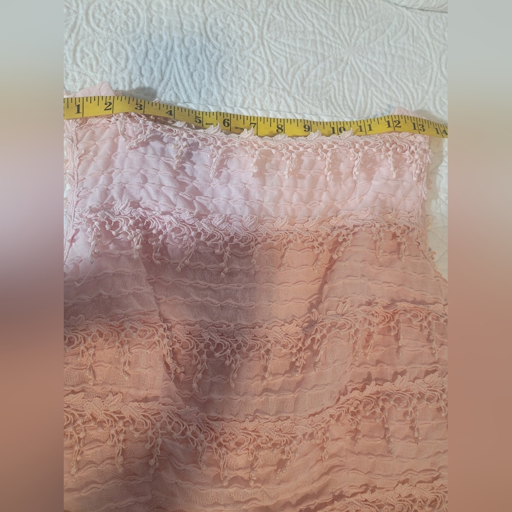 Vintage 1950's Light Pink CARLYE Boot Neck Cotton Lace Bodice Formal Midi Dress. - Picture 10 of 13